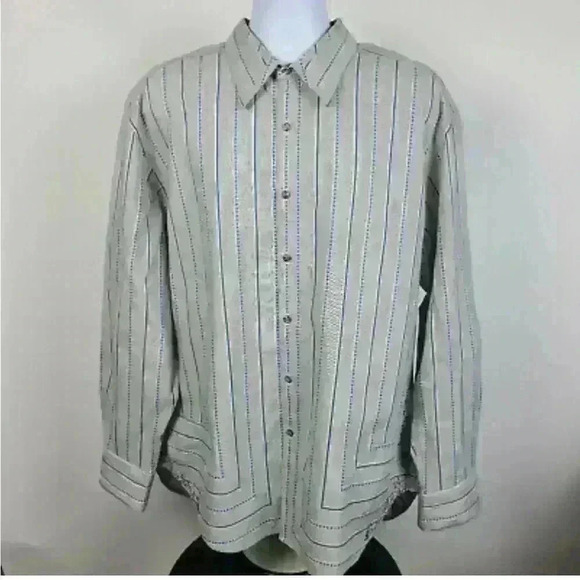 Robert Graham Gray/Blue stripped colorful Button Down Shirt sz large L - Picture 1 of 11